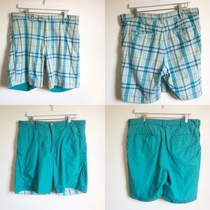 Savane reversible blue and plaid shorts